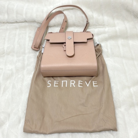 Senreve Alunna convertible bag, pebbled blush leather and silver, NWT - Picture 5 of 12
